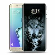 Дизайнерский силиконовый чехол для Самсунг S7 Edge / Samsung Galaxy S7 Edge Лесной волк