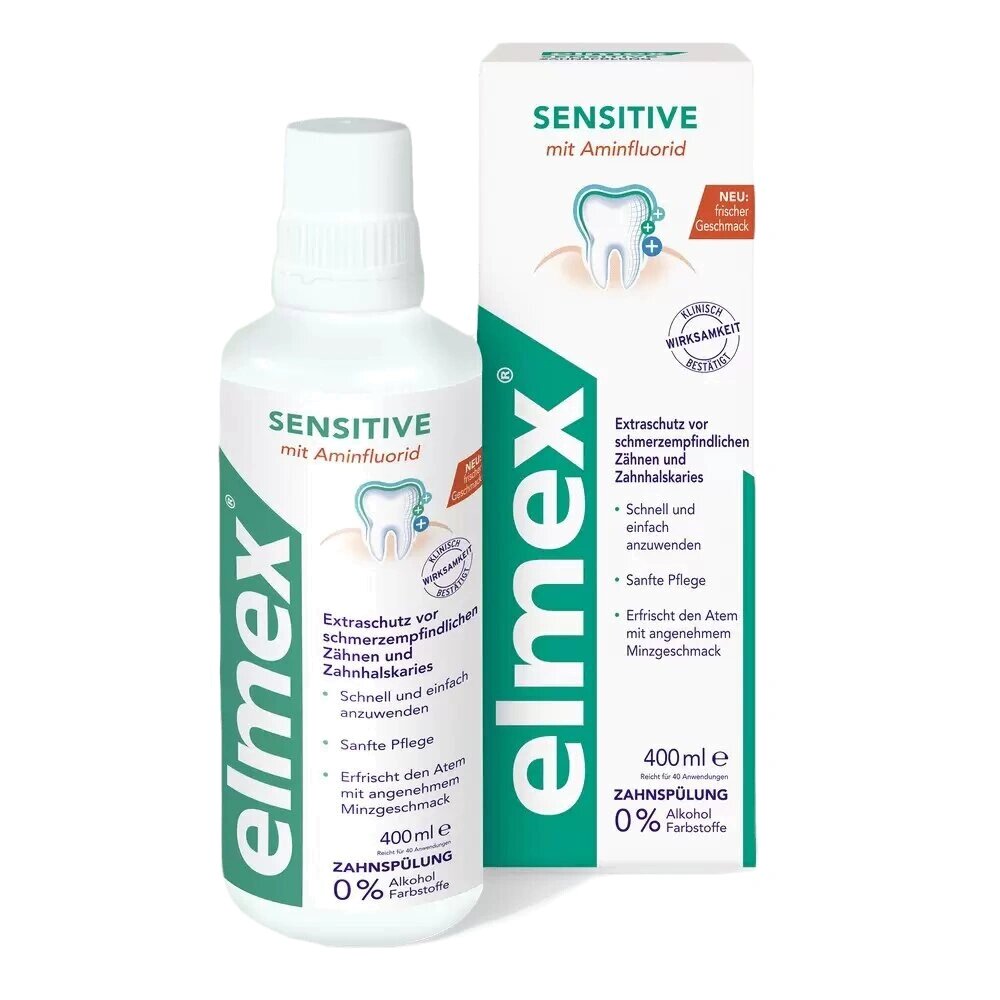 Ополаскиватель для рта Elmex Sensitive для снижения чувствительности зубов 400мл Colgate-Palmolive - фото №17