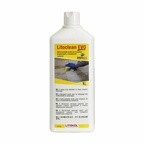 Жидкий кислотный очиститель Litokol Litoclean EVO 1 л кислотный очиститель litokol litoclean evo litokol