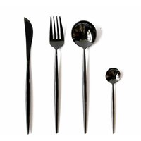 Xiaomi Набор столовых приборов Maison Maxx Stainless Steel Modern Flatware Set 4 предмета black