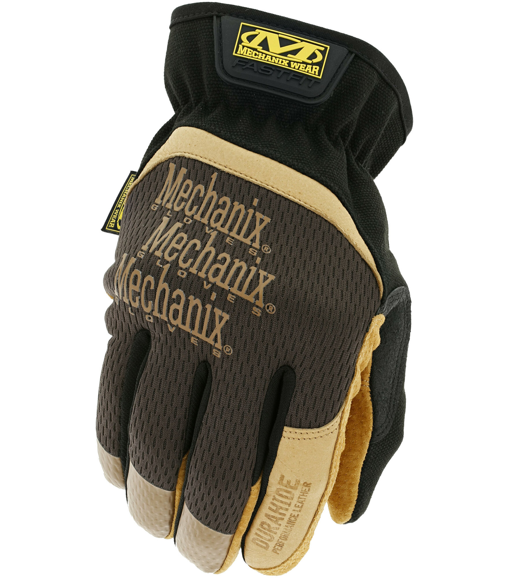 Прочные сенсорные перчатки MECHANIX Work Leather FastFit Brown