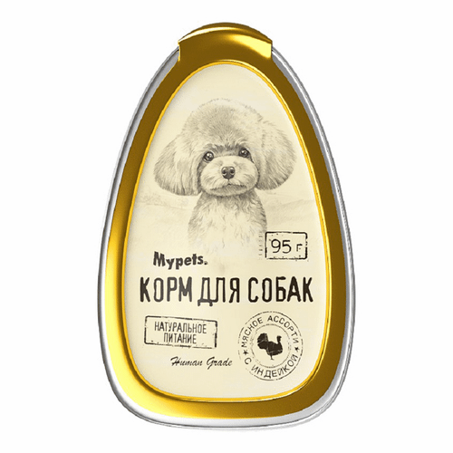 Влажный корм (паштет) Mypets для собак - Мясное ассорти с говядиной (1 ламистер - 95 гр) паштет востряково с индейкой и грушей 160 г