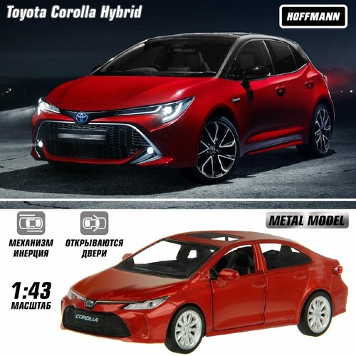 Машина металлическая Toyota Corolla Hybrid 1:43, Hoffmann / Детская инерционная игрушка для мальчиков / Коллекционная модель машинки для детей машина металлическая audi rs 5 dtm 1 43 hoffmann детская инерционная игрушка для мальчиков коллекционная модель машинки для детей