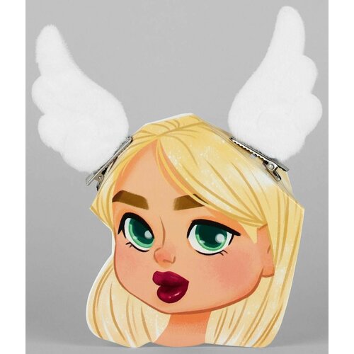 Заколки-ушки на формовой подложке Крылья ангела белые 11 х 12 см 335₽