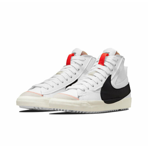 кроссовки nike blazer mid 77 se split white black белый Кроссовки NIKE Blazer '77, размер 40 EU, черный, серебряный