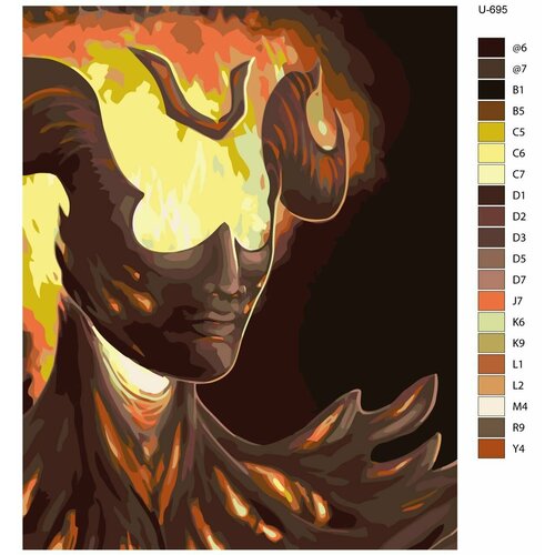 Картина по номерам U-695 Игра Skyrim (Скайрим). Огненный атронах 40x50 см картина по номерам огненный цвет 40x50 см