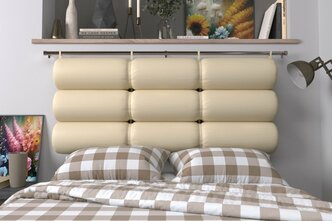 Набивное изголовье-подушка для кровати Mr. Mattress Soft XL 80x25 Beige без крепления