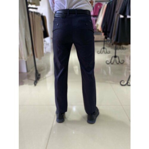 Брюки , размер 52, темно-синий брюки bonprix классические 48 размер