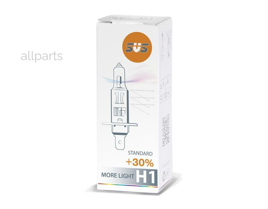 SVS 0200003000 Лампа 12V H1 55W +30% P14,5s SVS Standard 1 шт. картон 0200003000