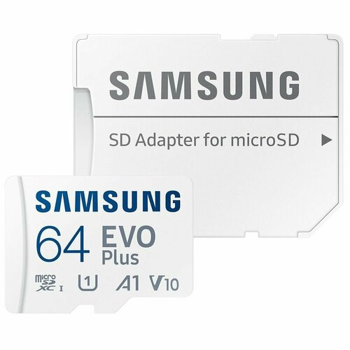 Карта памяти Samsung Evo Plus microSDXC U1 Class 10 64GB с адаптером