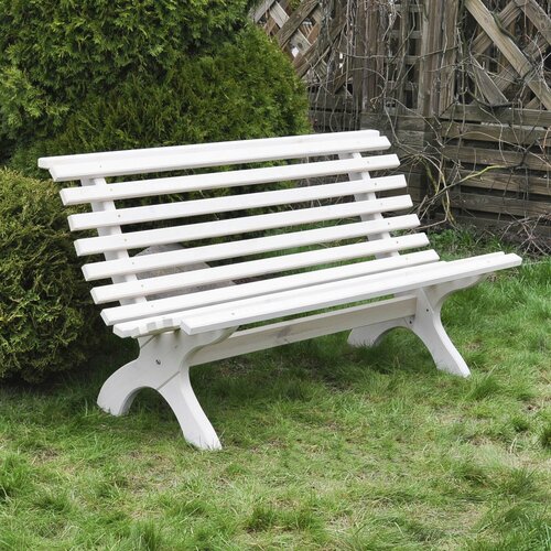 Скамейка садовая Ойвинд со спинкой деревянная для сада из массива сосны белая 12141₽