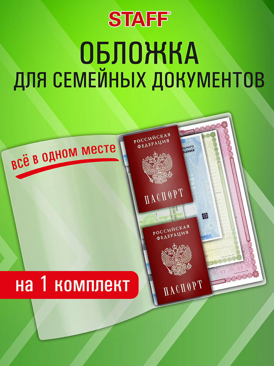 Папка для документов А4 семейная обложка органайзер ПВХ матовая Staff 238337