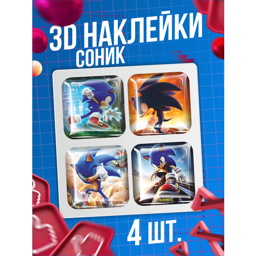 Наклейки на телефон 3D стикеры Ёж Соник Sonic