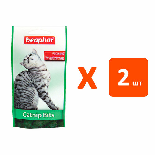 Лакомство BEAPHAR CATNIP-BITS для кошек подушечки с кошачьей мятой (150 гр х 2 шт) beaphar beaphar malthearts для кошек сердечки для вывода шерсти из желудка 150 шт