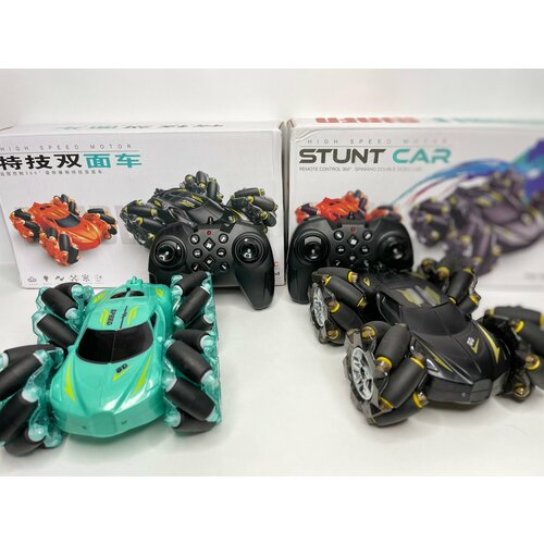 Машинка StuntCar 360 с пультом управления черного цвета