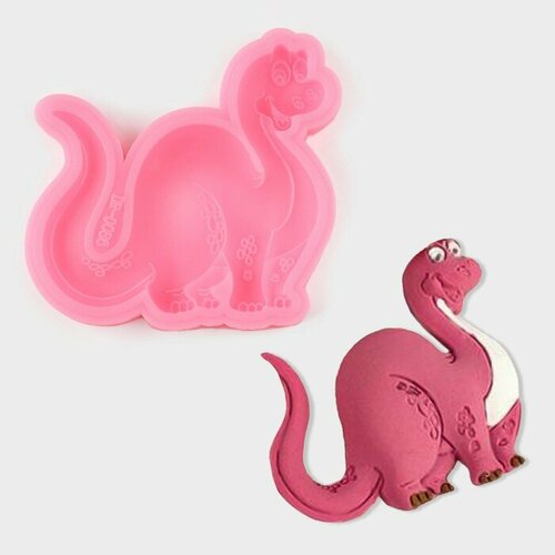 Силиконовый молд Динозавр 8812 см цвет розовый 583₽