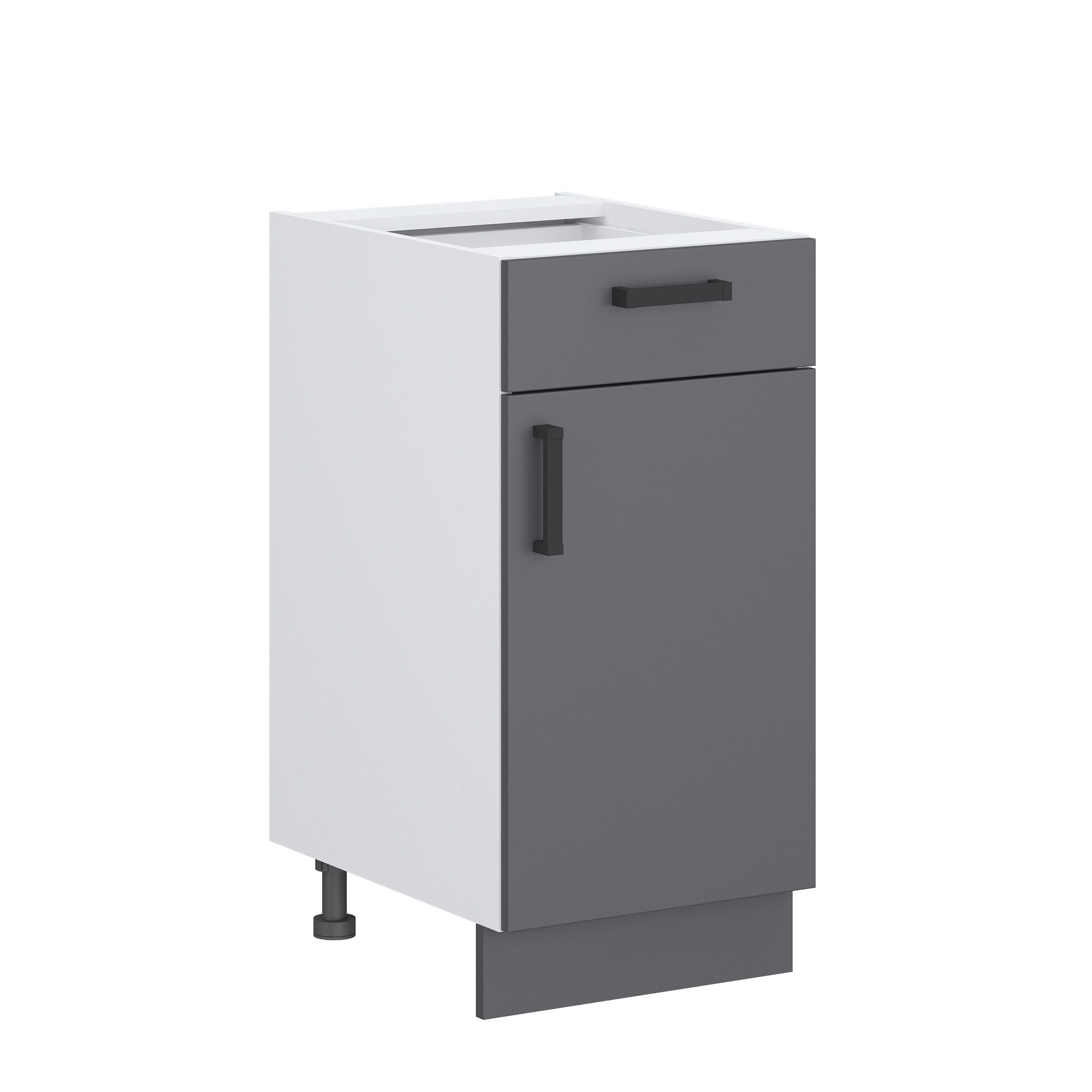 Кухонный модуль №13 без столешницы шкаф нижний напольный с ящиком ЛДСП 40х52х82см белый графит