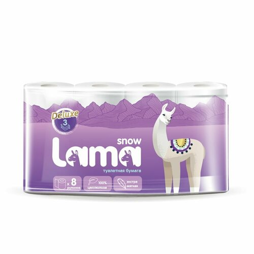 Туалетная бумага Snow Lama DELUXE 3сл 8рул белая 315₽