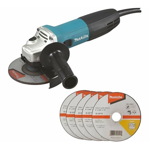 Шлифмашина угловая Makita GA5030RX8 + круги 5шт 125х0,8мм