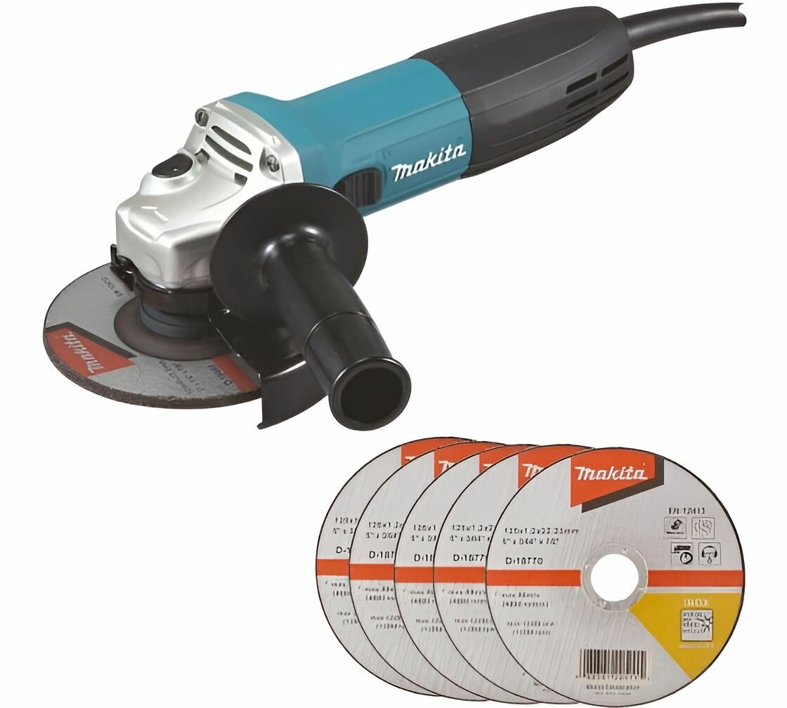 Шлифмашина угловая Makita GA5030RX8 + круги 5шт 125х08мм