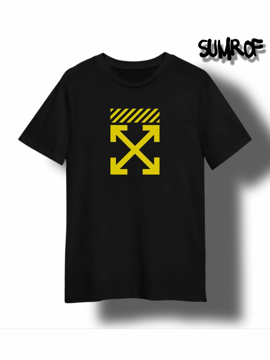 Футболка Zerosell офф вайт Off White, размер XXL, черный