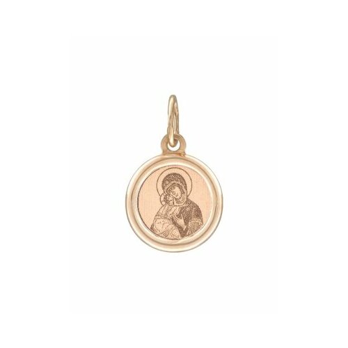 нательная икона из золота божья матерь владимирская Подвеска ЗлатаМира, красное золото, 585 проба