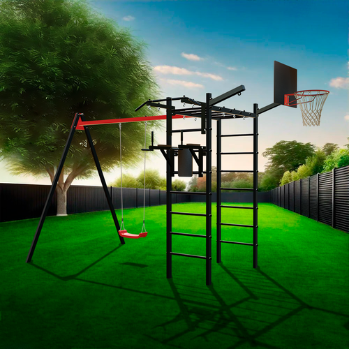 Уличный спортивно-игровой комплекс Sv Sport У3152К (ступени Чёрные / Подвесы для качелей на втулке 1 комп.)