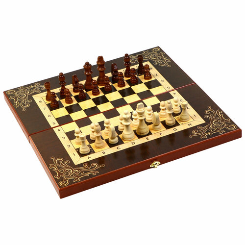 Шахматы деревянные 50х50 см Галант, король h-9 см, пешка h-4.5 см