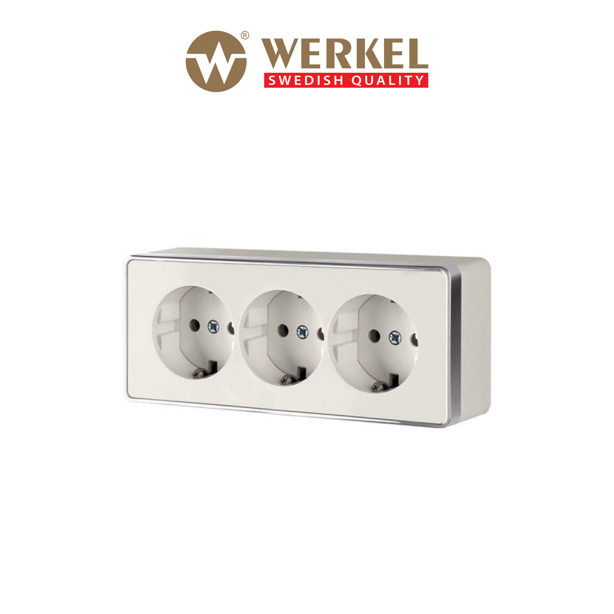 Розетка тройная с заземлением и шторками Werkel Gallant W5073103 слоновая кость IP20