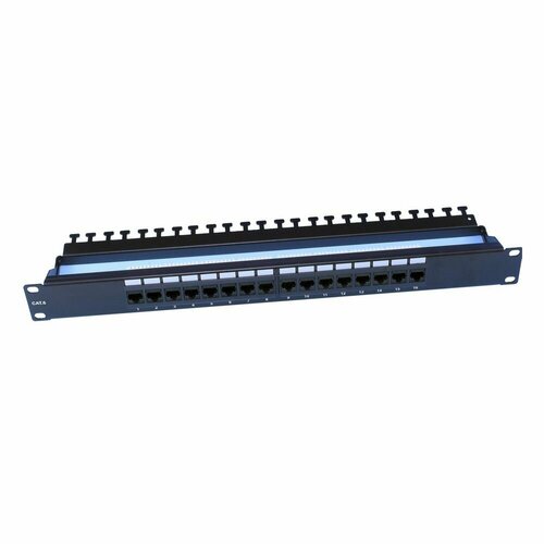 Hyperline PP3-19-16-8P8C-C6-110D Патч-панель 19 1U 16 портов RJ-45 категория 6 Dual IDC ROHS цвет черный задний кабельный организатор в комплекте 5891₽