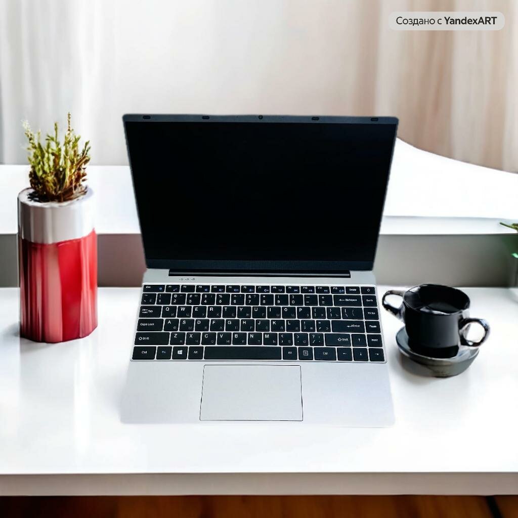 14" ноутбук Intel Celeron N4000 (до 2.6 GHz, 2 ядра), RAM 6 GB, SSD 120 GB, Intel UHD Graphics, Русская клавиатура, Windows 10 Pro