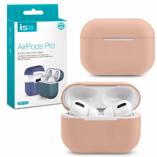 Чехол для наушников / Чехол для Airpods Pro Silicon Case ISA Pink Sand isa чехол для airpods pro желтый желтый