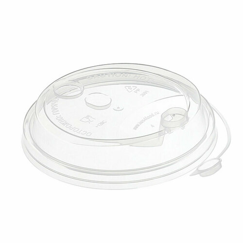 Крышка с питейником для бумажного стакана, диаметр 90 мм, глянцевая, прозрачная, полипропилен, взлп, 3001П, 1000 штук, 609232