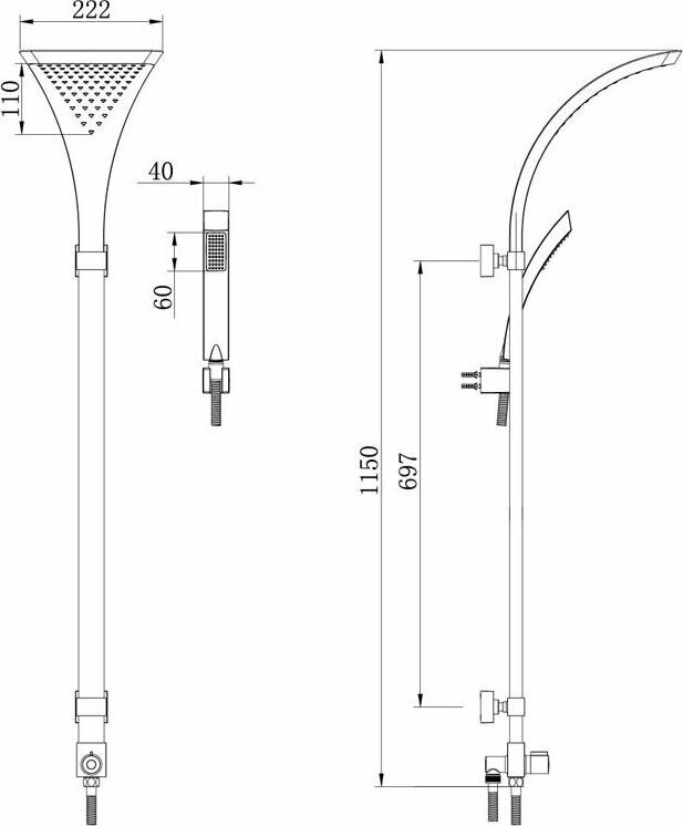 Душевой гарнитур Lemark LM8807C, хром