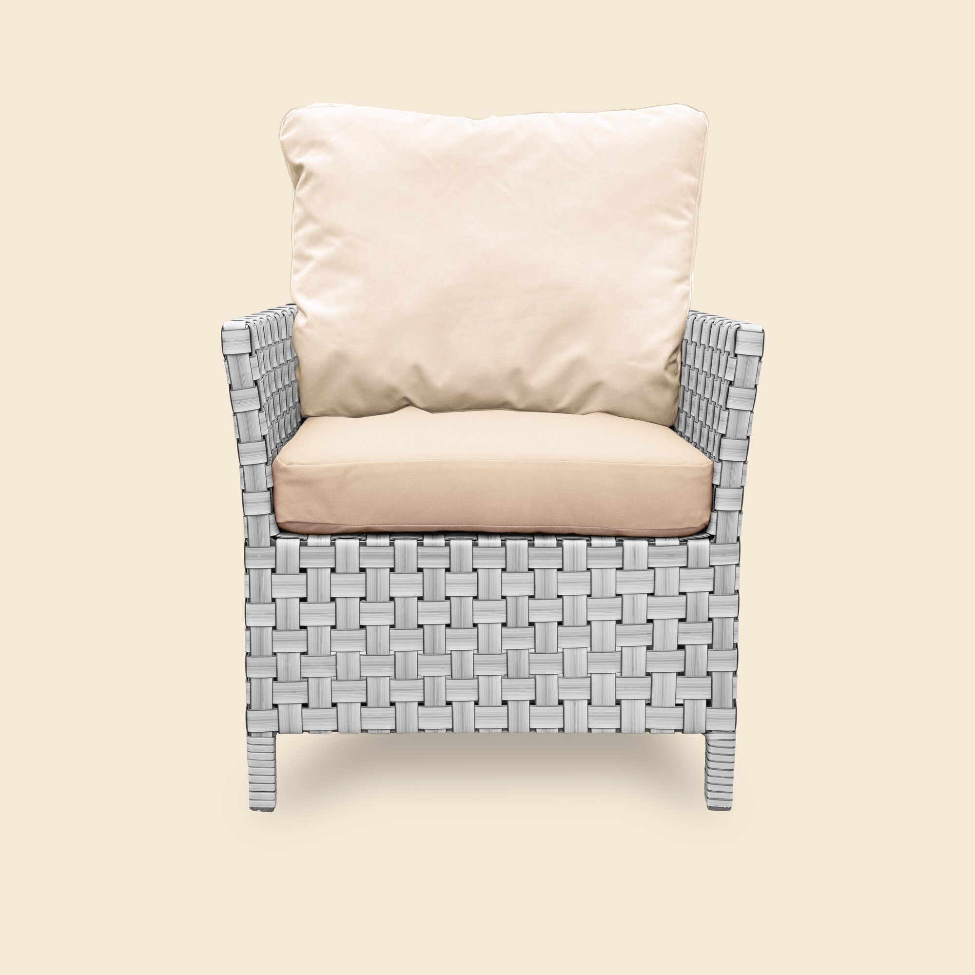 Кресло плетеное из ротанга STILO, 76х70х75см, белое