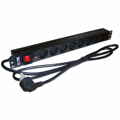 TWT Блок розеток 19 8 шт Schuko 16A 250V шнур питания 30 м PDU19-16A8P-30 6049₽