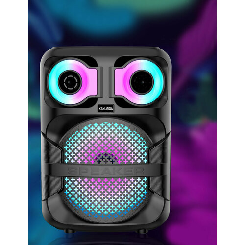 Портативная беспроводная колонка Bluetooth колонка светомузыка караоке LED подсветка KK-8101 черный 400000₽
