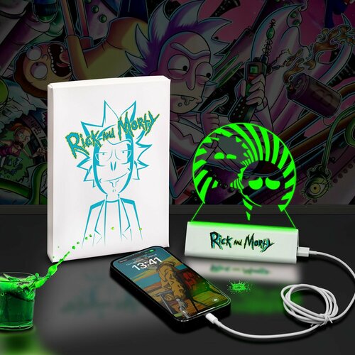 Ночник Светозар Рик и Морти / Подарок другу, ребенку, брату, сыну / Настольный 3д светильник повербанк 2600 mAh