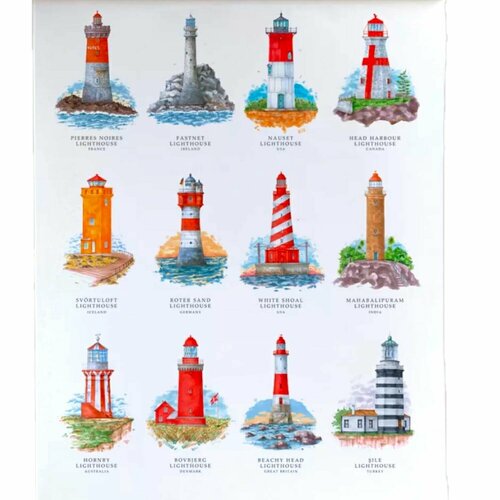 Постер Маяки Мира 310 х 440 мм 990₽