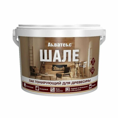 Лак тонирующий для дерева Акватекс Шале акрилатный шелковисто-матовый 25 кг ваниль 1716₽