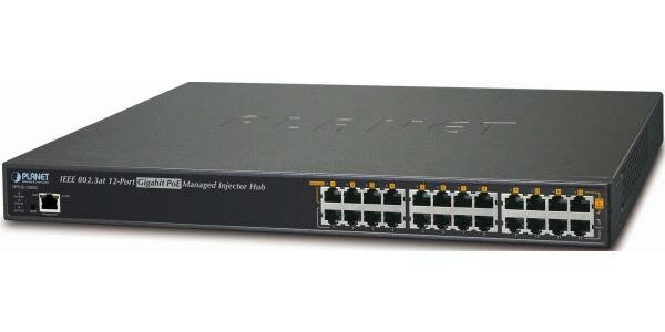 12-Port 802.3at 30w Managed Gigabit High Power over Ethernet Injector Hub (full power - 350W)