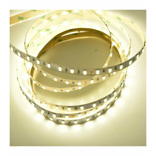 Светодиодная лента 24V. Цвет свечения: Белый нейтральный 4000-4500K. Катушка 5 метров. IP33