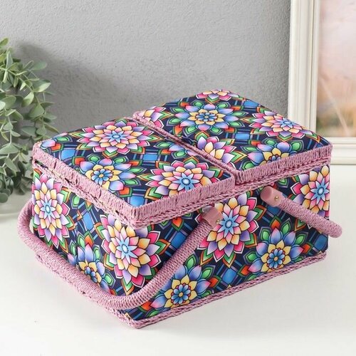 Шкатулка для рукоделия Цветы калейдоскопа 19х26х145 см 4130₽