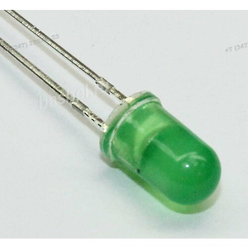 LED DIP 5mm DFL-5APG4SD-12-B Светодиод круглый матовый 5мм зелёный мигающий 1000mcd 60 12V электротовар 494₽