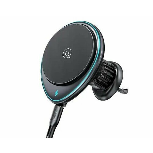 Автодержатель с беспроводной зарядкой USAMS US-CD222 магнитный в дефлектор 15W серый 2050₽