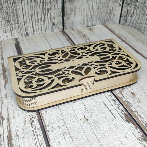 Купюрница книжка деревянная резная