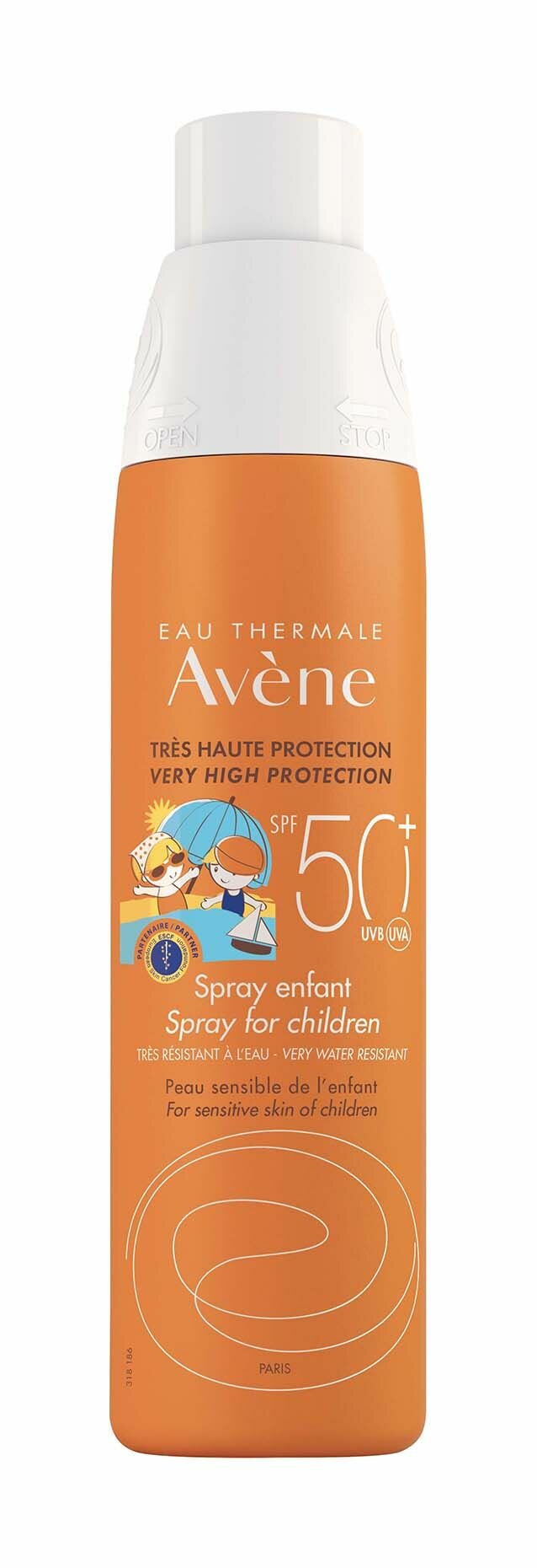 AVENE Детский спрей для чувствительной кожи лица солнцезащитный SPF 50 200 мл