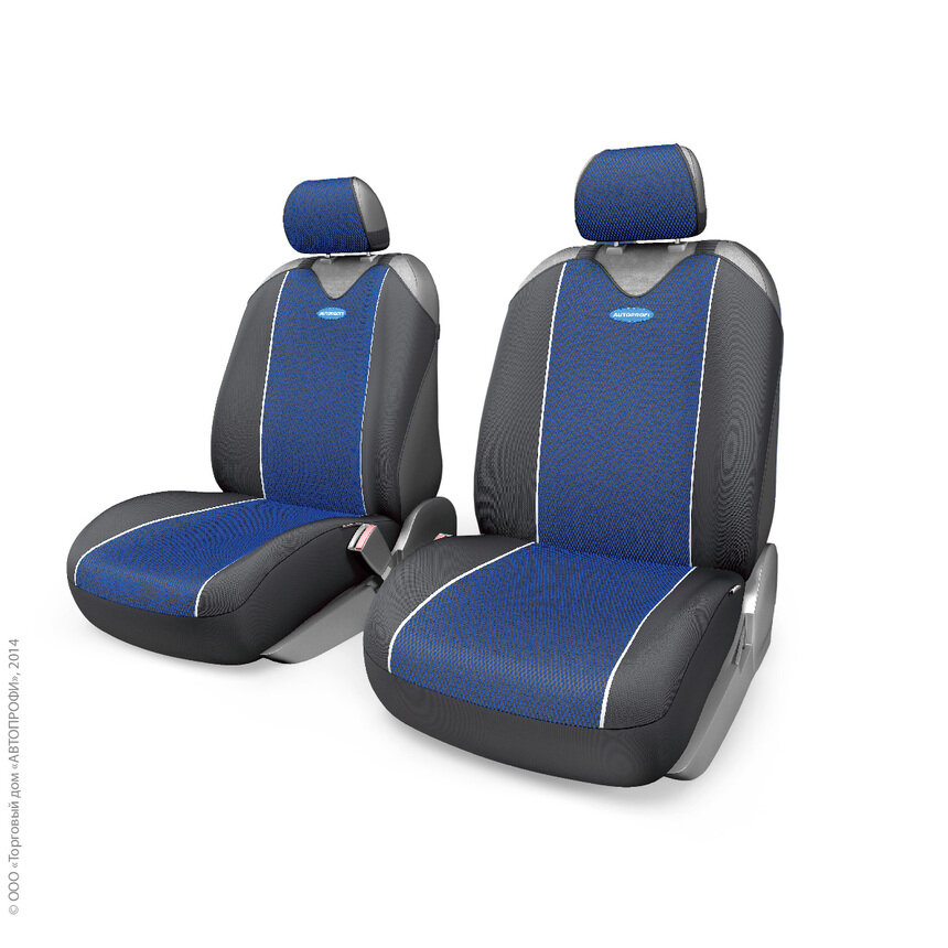 Майки на передние сиденья CARBON PLUS CRB-402Pf BK/BL