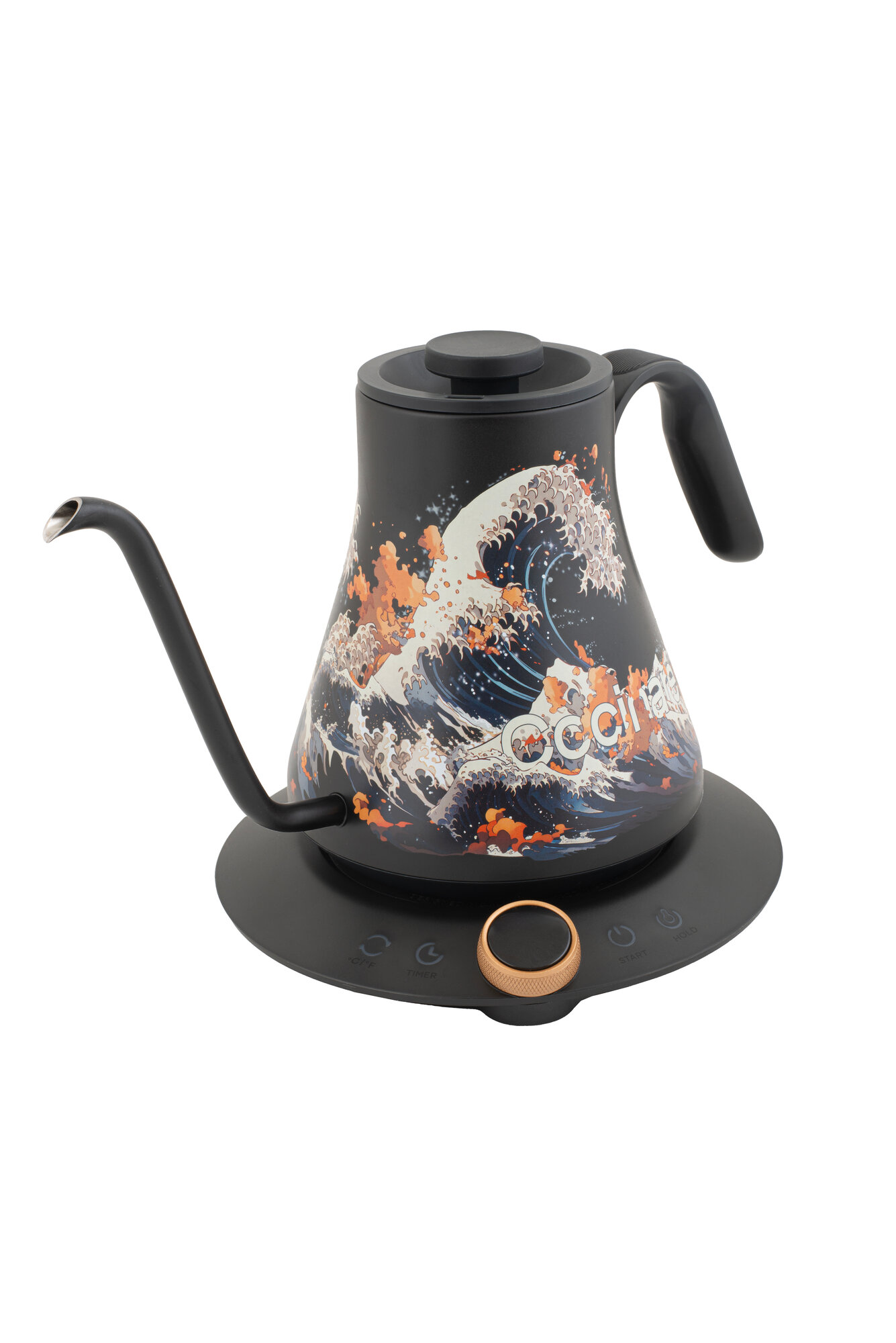 фото Электрический чайник с поддержкой температуры и таймером Cocinare Flow M9 Shadow Black