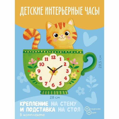 Часы Кот в чашке 1523₽